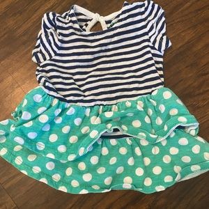 0-3M navy blue and turquoise dress